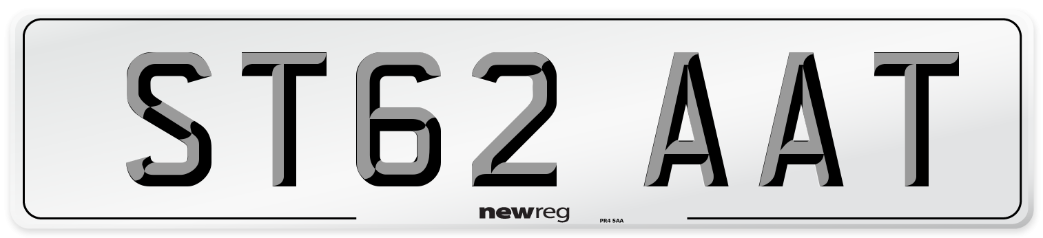 ST62 AAT Number Plate from New Reg